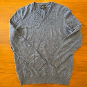 Club Room Cashmere Blue V-Neck Sweater Fine Knit